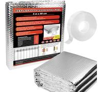 Paneles reflectores de radiador de 5 m x 60 cm, lámina reflectora de radiador de ahorro de energía con almohadillas adhesivas, lámina reflectante de calor fácil de cortar e instalar, aislamiento del