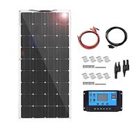 Paneles solares, Kit de paneles solares de 1000 W, varios tamaños disponibles, monocristalino flexible 200 W 18 V para autocaravana, barco, tienda, coche, remolque, carga de batería 12 V (1x300W)