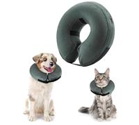 panemy Collar Inflable Protector para Perros y Gatos, Collar de Recuperación Inflable Perro con Velcro Ajustable, Collar Inflable, Adecuado para Cirugía o Recuperación de Heridas (Gris, S)