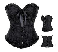 Panemy Mujer Corset Top, Gótico Overbust Bustier Fajas, Waist Trainer para Vientre Plano Dieta, Lencería Palacio Bandeau - Halloween Carnaval Cosplay Fiesta