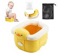 panemy - Orinal de viaje portátil para niños, plegable, plegado al tamaño de 3 plátanos, Potty Training Toilet, inodoro portátil, apto para camping, paseos de viaje (pato amarillo)