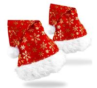 panemy Pack de 2 sombreros de Navidad para adultos, gorro de Navidad para mujer, gorro de Navidad con lentejuelas, sombreros de Navidad, gorros de Navidad para adultos, gorro de Papá Noel adulto