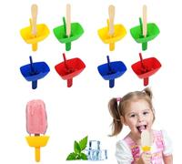 panemy Porta Paletas Antigoteo para Niños, 8 Piezas Material de Polipropileno de Calidad Alimentaria Porta Helados para Niños, Porta-paletas Reutilizable con Pajita