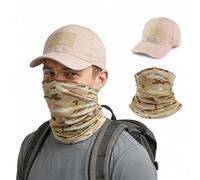 panemy Sombrero Hombre Verano y Máscara Facial, Sombrero para El Sol para Hombre 3 en 1, Ideal para Actividades Al Aire Libre, Pescar, Acampar, Hacer Senderismo (Estampado Caqui)