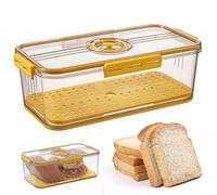 Panera compatible con encimera de cocina, contenedor hermético para almacenar pan, panera con tapa y registro de tiempo, contenedor para pan