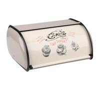 Panera con Cuerpo de Acero Inoxidable, Contenedores de Almacenamiento de pan con Tapa Enrollable de Fácil Almacenamiento Panera Moderna Caja de Pan para Guardar Pan, Bollos, Bizcochos (Gris)