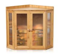 Panera de Bambú de 2 Niveles, 40x32x32cm de Gran Capacidad para Guardar el Pan, Fácil de Montar y Perfecta como Paneras para Guardar el Pan en la Esquina del Mostrador de la Cocina.