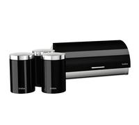 Panera de Mesa +Juego 3 Botes Cocina Almacenaje Acero Inoxidable Contenedor Pan