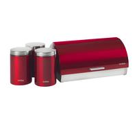 Panera de Mesa +Juego 3 Botes Cocina Almacenaje Acero Inoxidable Contenedor Pan