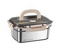Panera grande de acero inoxidable, contenedor hermético de almacenamiento de cocina para panes y panecillos, organizador de alimentos resistente a la corrosión, plateado (caja de 2500 ml)