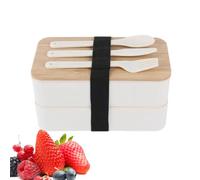 Paneras para adultos, recipientes apilables de comida de doble capa con cierre hermético - Contenedores de alimentos con tapa, para mujeres, hombres, estudiantes, escuela, trabajo, viajes, picnic