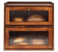 Paneras Para Guardar El Pan Caja Grande De Madera Maciza Doble Panera Madera Para Guardar ReposteríA Con Puerta AcríLica MagnéTica Bread Bin (Marrón)