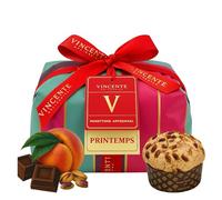 Panettone Paneton de pistacho de sicilia artesanal Laborawi, Mezcla de primavera - Melocotón, Pistacho y Gotas de Chocolate Negro - Sin Pasas - 1 kg