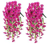PANFHGFG 2 Piezas de Adorno Colgante de Flor Artificial de de la mañana para hogar, jardín, decoración de Boda, decoración de sensación Natural