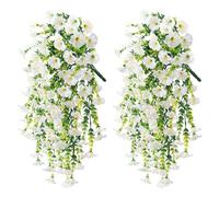 PANFHGFG 2 Piezas de Adorno Colgante de Flor Artificial de de la mañana para hogar, jardín, decoración de Boda, decoración de sensación Natural