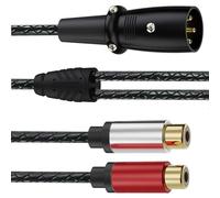 PANFHGFG 2RCA Macho a 3 Pines Sonido, Straight Head 2M | Conexión de sonido estéreo, Cable de interconexión, Equipo de cable adaptador, para micrófono, Trabajo pesado, Uso