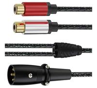 PANFHGFG 2RCA Macho a 3 Pines Sonido, Straight Head 3M | Conexión de sonido estéreo, Cable de interconexión, Equipo de cable adaptador, para micrófono, Trabajo pesado, Uso