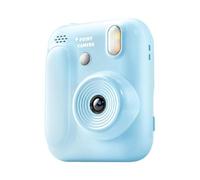 PANFHGFG Cámara con resolución de 4800MP, Pantalla de 2, 4 Pulgadas, Blue | Cámara instantánea para niños con impresión térmica en Color de de 4 rollos, diseño portátil