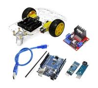 PANFHGFG Inteligente 2WD Seguimiento Tablero de Desarrollo de Caja de batería Programación de chasis Chasis de Robot Inteligente Robot expandible con módulo de Controlador de Motor para Control de