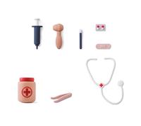 PANFHGFG Juego de Juguetes educativos para médicos con Dispositivos, White