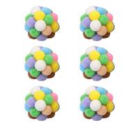 PANGBOER 1 juego de bolas de felpa elásticas y divertidas, únicas, coloridas, resistencias interactivas, juguete interactivo para gatos de interior