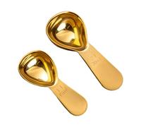 PANGBOER 2 cucharas medidoras de café de acero inoxidable con mango corto, cucharas medidoras, herramienta de cocina, fácil de limpiar