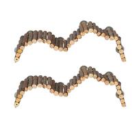 PANGBOER 2 piezas de escalera de juguete para pájaros, puente de pie de madera, soporte de ejercicio de madera, juguete para moler pájaros