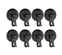 PANGBOER 4 ganchos para colgar con ventosa de baño, pesados, 8 negros | Organizadores de toallas y accesorios al vacío, fácil instalación, colgador de herramientas de cocina