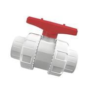 PANGBOER Accesorio de Bola en línea de plomería con Cuerpo, Rojo, Extremos de unión Doble para Sistemas de Ruta de tuberías de Acuario Conector de tubería de Acuario Accesorio de tubería rígida de
