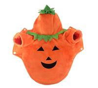PANGBOER Adorable disfraz de calabaza de Halloween para mascotas, cosplay, sudadera con capucha de felpa, ropa cálida de tela, disfraz de Halloween, ropa de invierno para perros y niños
