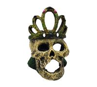 PANGBOER Adornos de calavera de resinas duraderas, decoración única de acuario, cueva de descanso de peces, adecuada para pequeñas serpientes y lagartos, decoración segura de acuarios