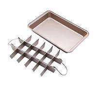PANGBOER Bandeja antiadherente para brownie con separadores extraíbles, bandeja para hornear pasteles de chocolate, bandeja para hornear pasteles de cocina