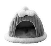 PANGBOER Cama cálida para mascotas, resistente al viento, con forma de calabaza, lavable, suave, para suministros de interior, camas redondas con capucha para interiores y gatos