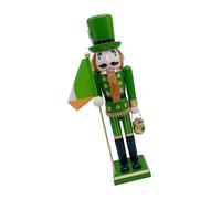 PANGBOER Cascanueces decorativos de 38 cm con uniforme verde, figura irlandesa de madera, marioneta del día de San Patricio, adorno de regalo, cascanueces decorativos