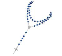 PANGBOER Collar católico con cuentas de rosario con crucifijo, medallas milagrosas, regalo de primera comunión, oración, One Size, como se describe, como se describe