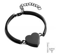 PANGBOER Corazón para cenizas de cremación, pulseras de urna para recuerdos y homenajes con cierres de ajuste para pérdida de mascotas