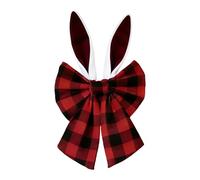 PANGBOER Corona de Pascua con flores artificiales, decoración navideña con huevos y lazo para puerta, festival, celebración, decoración del hogar