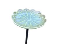 PANGBOER Cuenco de Agua polinizador para Patios amigables con Las Mariposas, Lavabo de cerámica para Flores, estaca de Tierra, Adorno de jardín Cerca de los Bordes del Patio