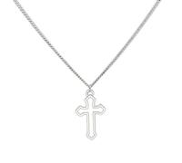 PANGBOER De crucifijo de aleación para hombres y niños, crucifijo cristiano religioso, colgante de cadena, joyería, collar con personalidad de lúpulo, collar de personalidad de nacimiento