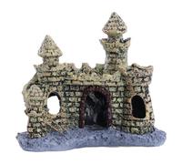 PANGBOER Decoración de resina de acuario para peceras, cueva de roca, pequeños escondites europeos, adornos de castillos europeos, suministros de decoración, termómetros, termómetros, grava, arena