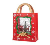PANGBOER Decoración Musical del Bolso del de Nieve para Navidad Decoraciones Encantadoras y conmovedoras Adorno de Escena de Nieve de Escritorio Reloj Musical de Ocho Canciones