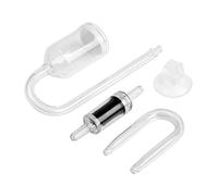 PANGBOER Difusor de CO2 en forma de U de cristal para acuario plantado para crear CO2 rico en CO2 silencioso burbujeante ventosa a cuadros