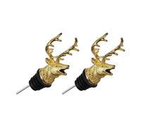 PANGBOER Dispensador de aceite de acero con tapón, 2 piezas, diseño de cabeza de ciervo para vinagre, licor decorativo
