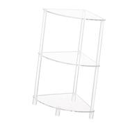 PANGBOER Elegante mesa auxiliar de acrílico resistente de tres niveles para dormitorios o salas de estar, mejora la organización del hogar, mesa auxiliar transparente