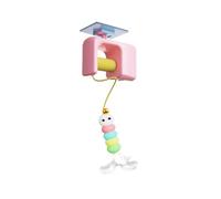 PANGBOER Entertainment - Columpio eléctrico para gatos con campanas, diseño colgante de plumas para gatitos, alivio del estrés, cordón elástico ABS, juguete de columpio para gatos