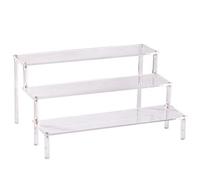 PANGBOER Expositor acrílico de 3 estantes para figuras de acción, cupcakes, postres, dulces, maquillaje, organizador de acrílico