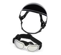 PANGBOER Gafas ajustables para mascotas, cascos de perro, sombrero de motocicleta, protección para cachorros, equipo de protección con correa ajustable