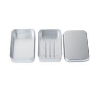 PANGBOER Jabonera portátil con tapa, soporte de aluminio, bandeja de viaje, apta para uso doméstico, caja de aluminio