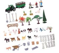 PANGBOER Juego de granja de 49 piezas con figuras de animales, plantas para aprendizaje imaginativo y accesorios de juego de rol