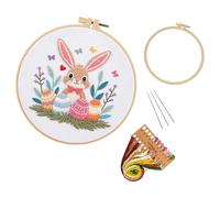 PANGBOER Juego de manualidades de bordado con temática de Pascua, incluye instrucciones (idioma español no garantizado), hilo y aguja para decoración de vacaciones, regalo y reunión, juego de hilos de